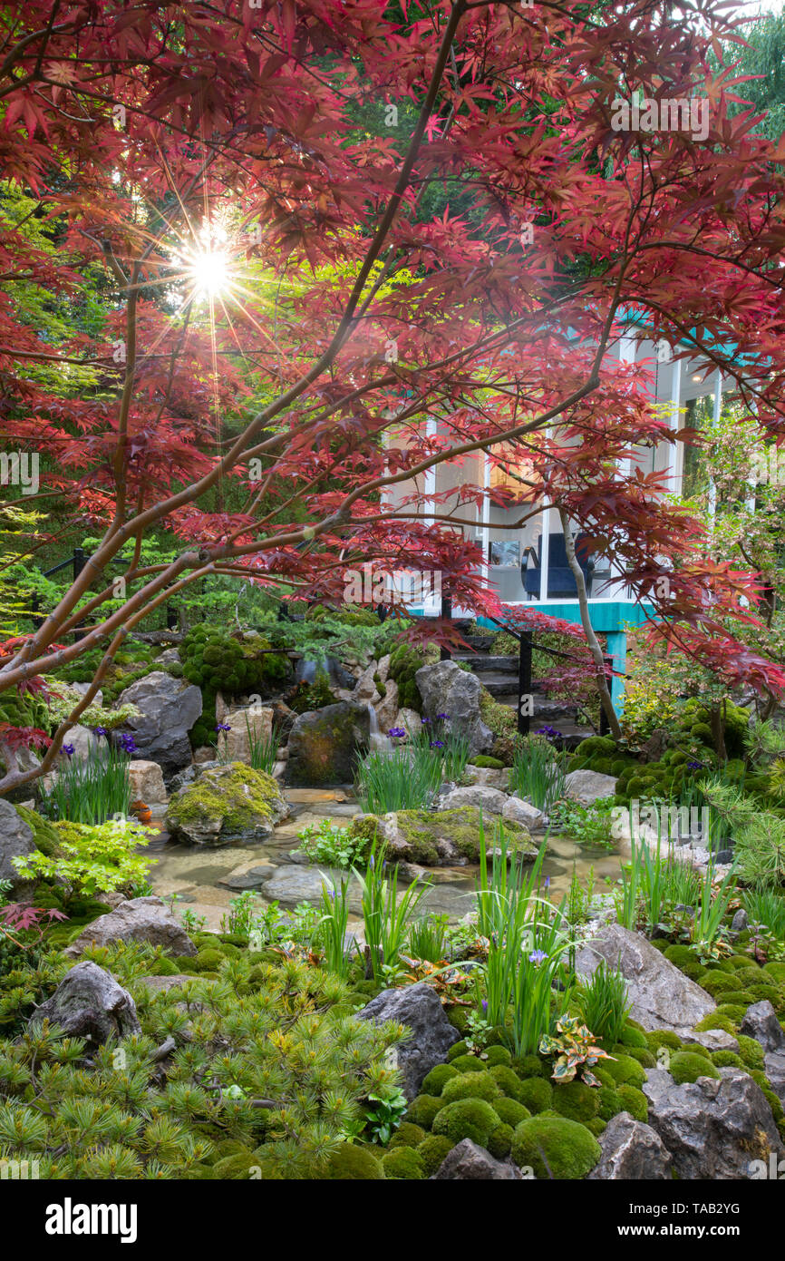 Der grüne Schalter Garten entworfen von Kazyuki Ishihara und Gewinner der Goldmedaille in der Kategorie "artisan Gärten an der RHS Chelsea Flower Show 2019, L Stockfoto