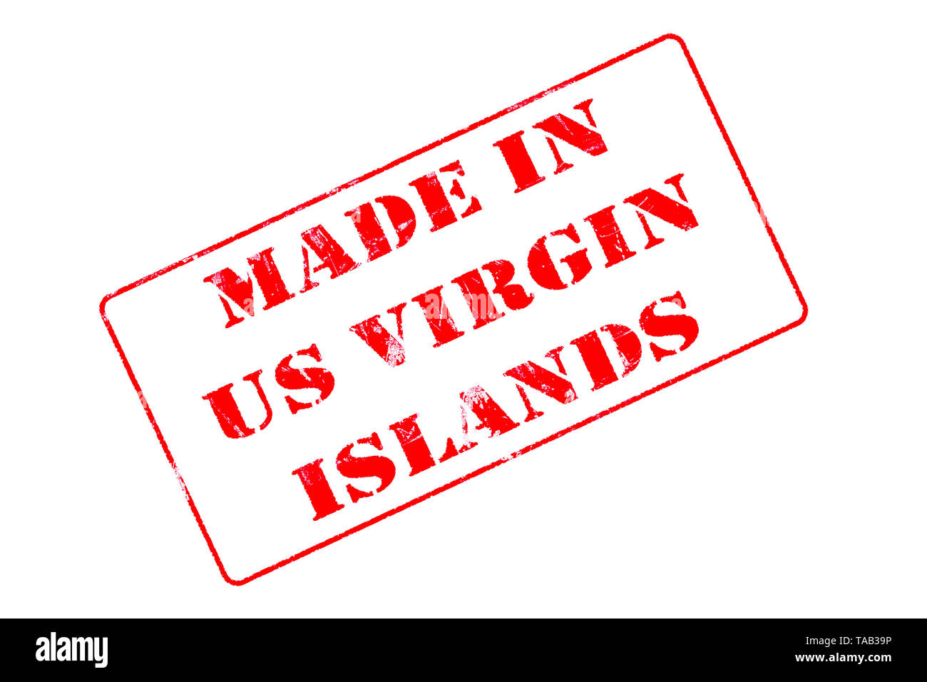 Gummistempel mit roter Tinte auf weißem Hintergrund Konzept Lesung in Amerikanische Jungferninseln Stockfoto