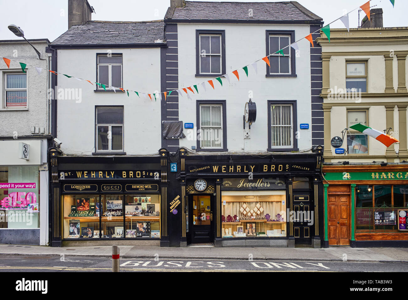 Wherly Bros Juweliere Shop im Zentrum von Sligo, Irland Stockfoto