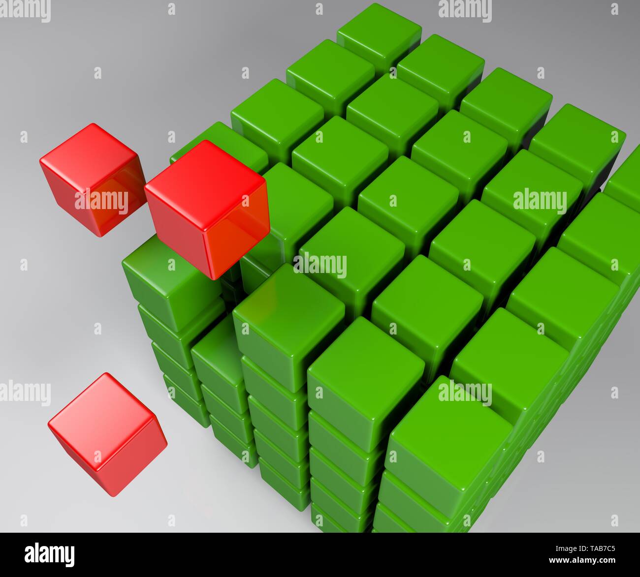 Aggregation Konzept cube - 3D Rendering illustration Stockfoto