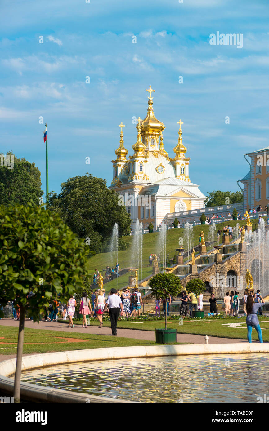Peterhof-Palast, St. Petersburg, Russland Stockfoto