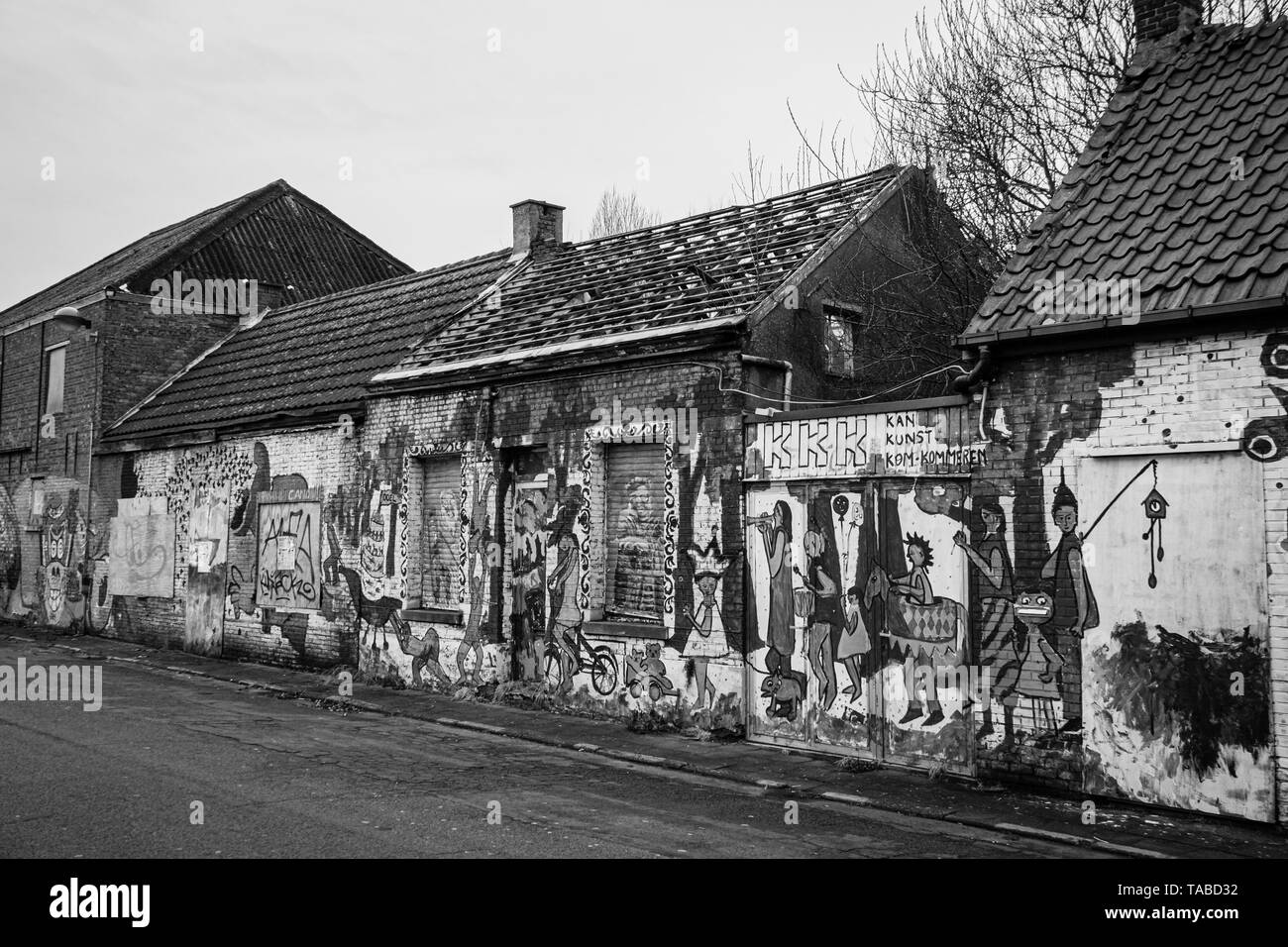 Verlassenen Stadt Doel in Belgien Stockfoto