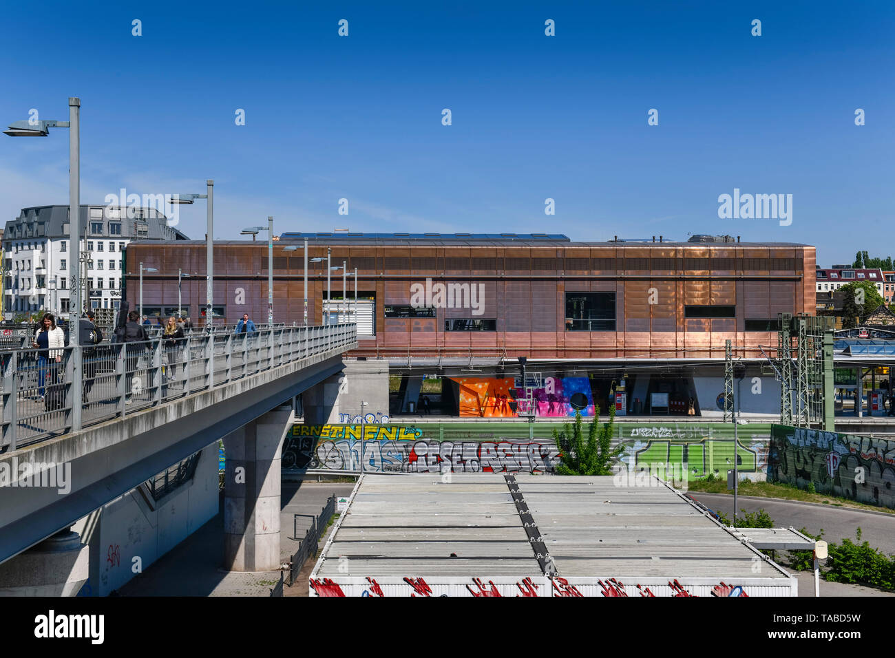Bahnhof Warschauer Straße, Friedrich Grove, Berlin, Deutschland, Bahnhof Warschauer Straße, Friedrichshain, Deutschland Stockfoto