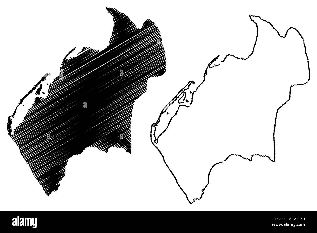 Provinz Luanda (Provinzen Angolas, der Republik Angola) Karte Vektor-illustration, kritzeln Skizze Luanda Karte Stock Vektor