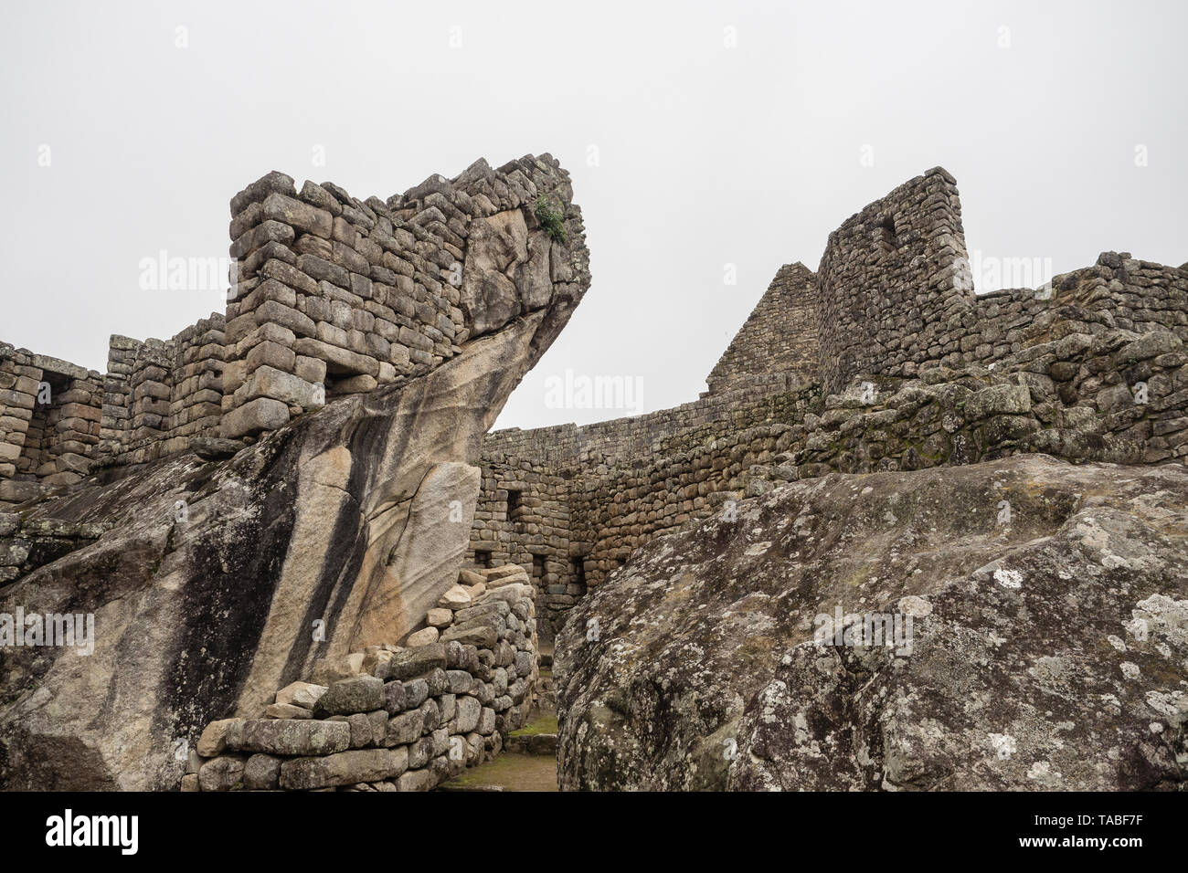 Detail der Architektur in den Inka Ruinen von Machu Picchu, Cuzco Peru Stockfoto