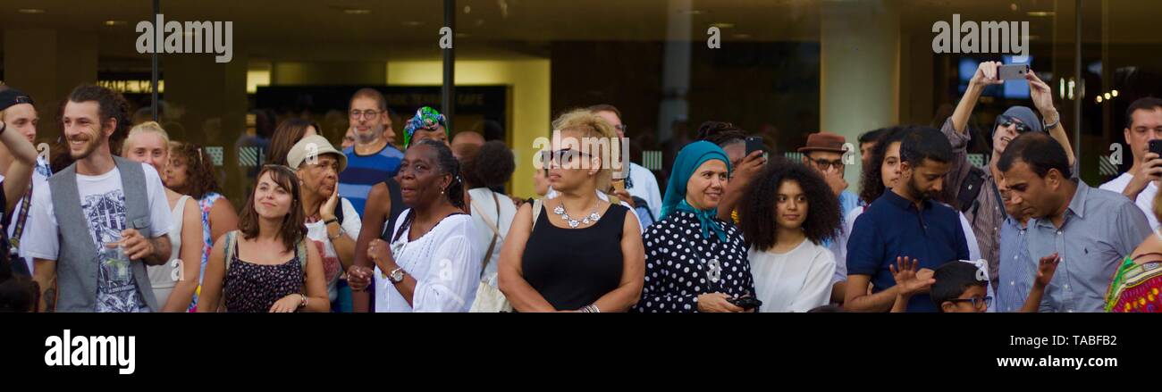 21. Juli 2018 - London, Großbritannien: Ethnisch unterschiedliche Menschenmassen beim Africa Utopia Music Festival auf der Londoner Southbank Stockfoto