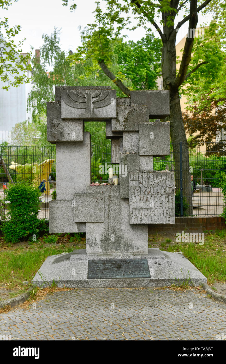 Gedenktafel, Synagoge, Münchner Straße 37, Schönheit, Berg, Berlin, Deutschland, Gedenktafel, Synagoge, Münchener Straße 37, Schöneberg, Deutschl Stockfoto
