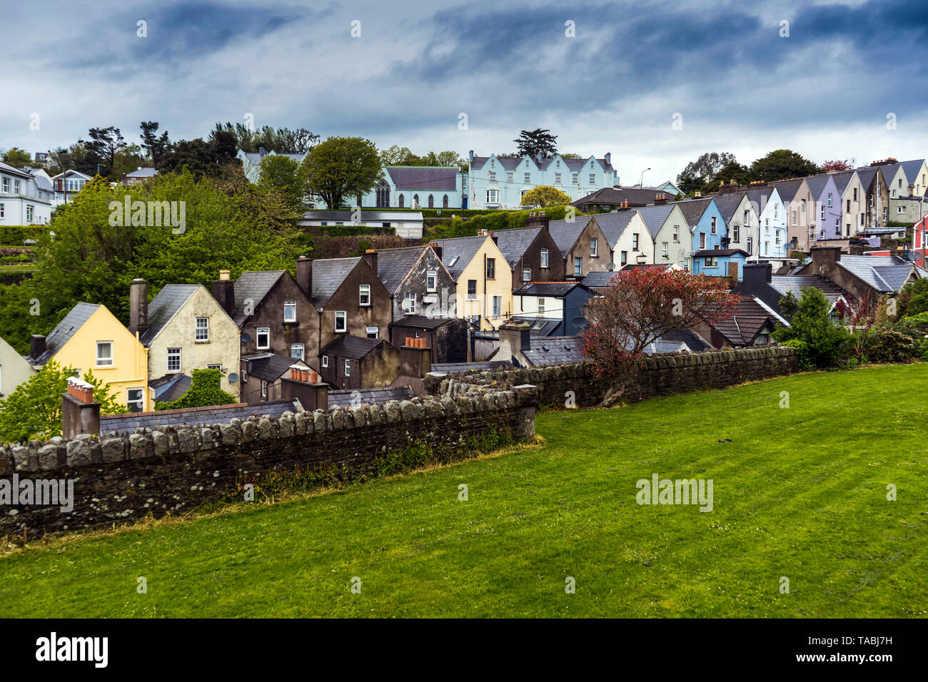 Reihe der farbigen Häuser, Cobh, Irland Stockfoto