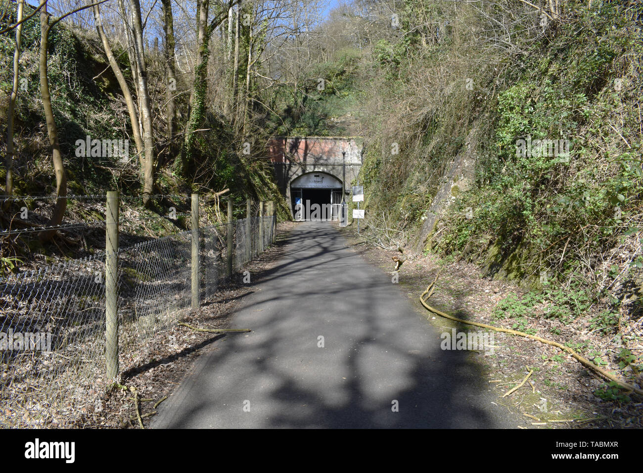 Combe Down Tunnel auf dem ehemaligen Somerset und Dorset Eisenbahn in Badewanne Stockfoto