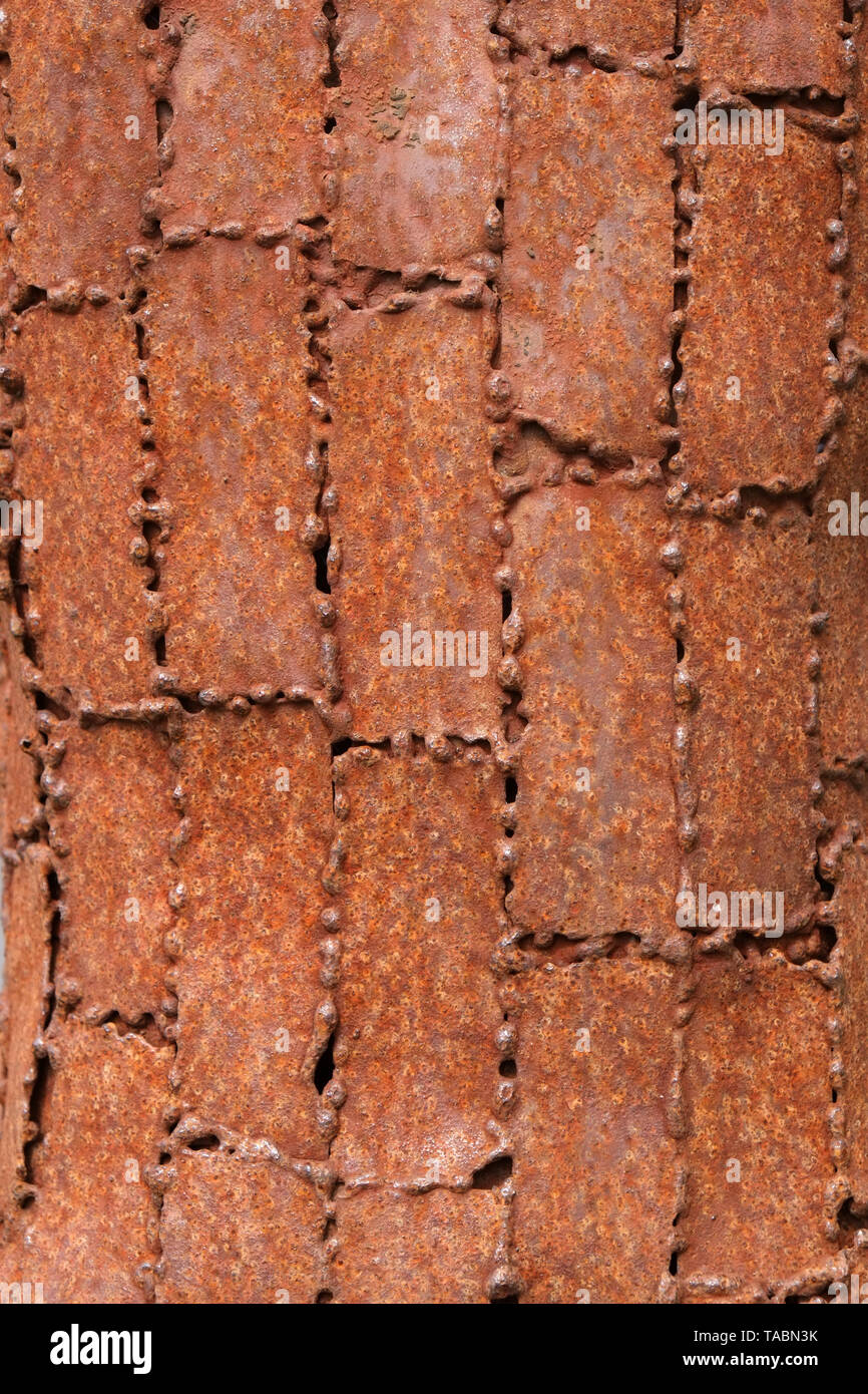 Mai 2019 - geschweisstem Metall Quadrate, Textur für Hintergrund Stockfoto