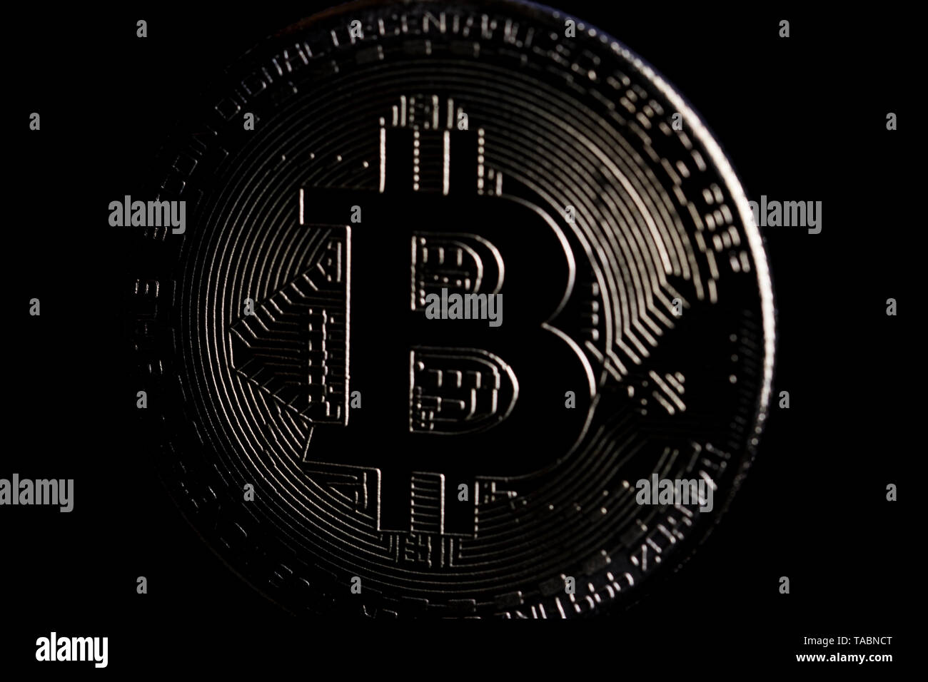 Bitcoins close up Trading digitale Währungen. Die Zukunft des Geldes papierlose die Kaufkraft. Die Investition in crypto Geld. Stockfoto