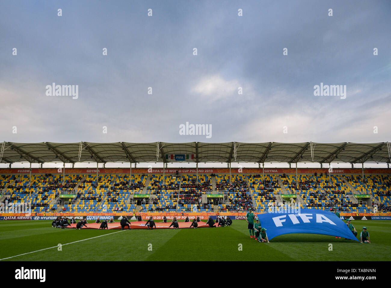 Ein Blick auf die Gdynia City Stadium während der FIFA U-20-Weltmeisterschaft zwischen Mexiko und Italien (Gruppe B). (Endstand; Mexiko 1:2 Italien) Stockfoto