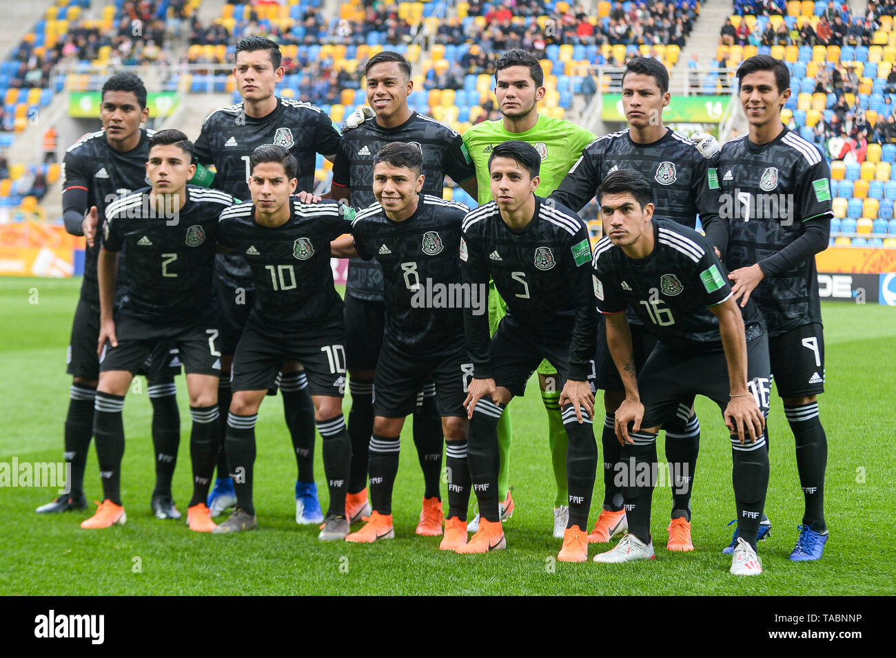 Team Mexiko während der FIFA U-20-Weltmeisterschaft zwischen Mexiko und Italien (Gruppe B) in Gdynia gesehen. (Endstand; Mexiko 1:2 Italien) Stockfoto