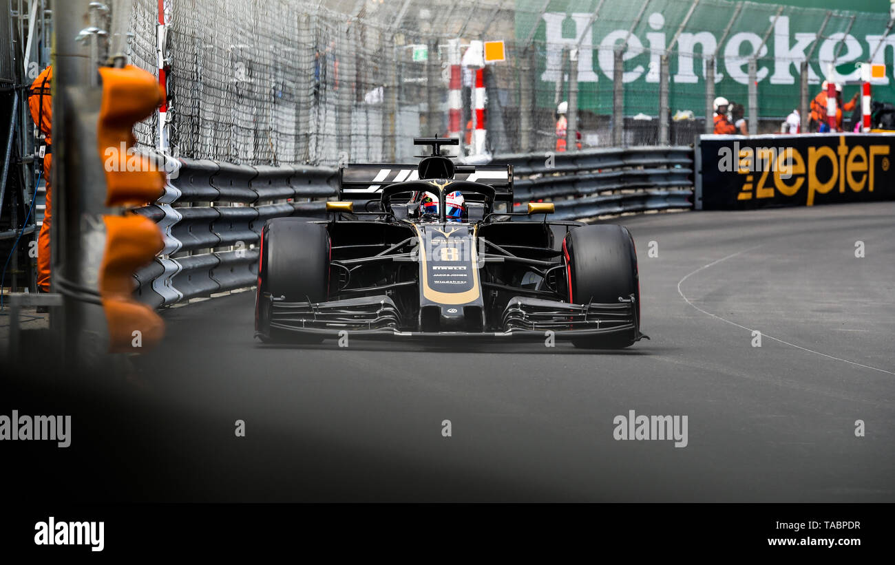 Monte Carlo / Monaco - 23/05/2019 - #8 Romain Grosjean (FRA, Haas VF19) während des RP2 vor der 2019 beim Grand Prix von Monaco Stockfoto