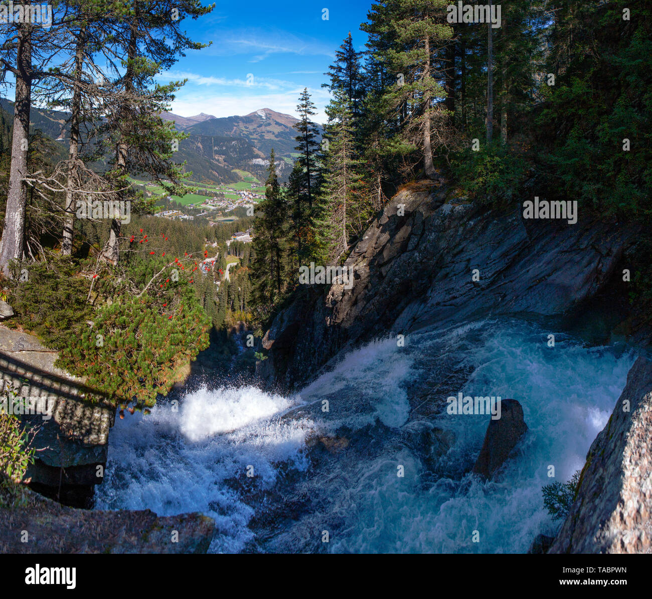 Österreich, Nationalpark Hohe Tauern, Krimmler Wasserfälle, Upper Falls Stockfoto