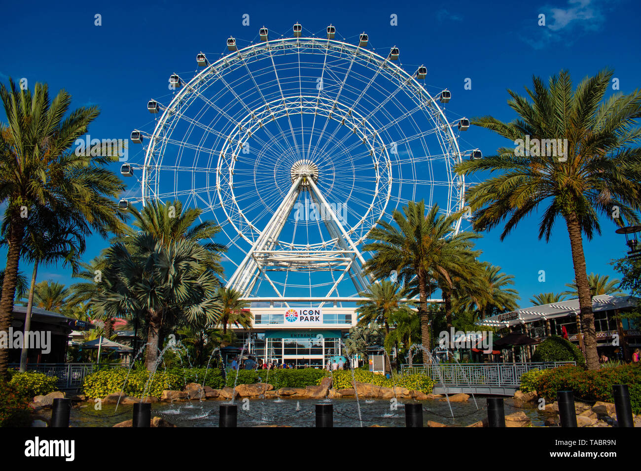 Orlando, Florida. Mai 16, 2019. Orlando Auge Fahrerlebnis. Das Rad bei ICON Park Orlando ist ein 