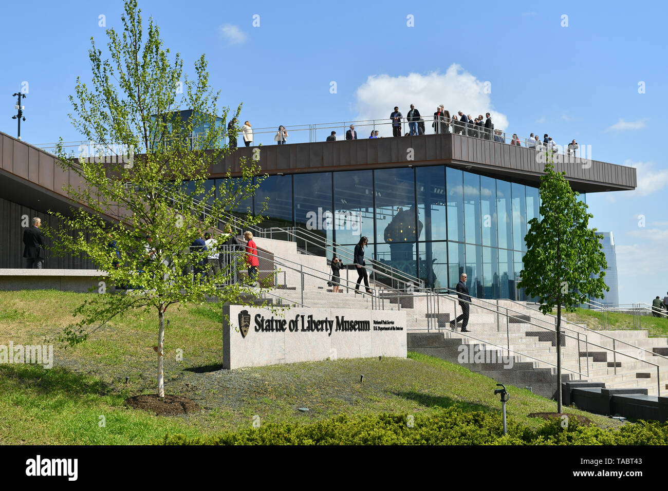 Ein Blick auf die Freiheitsstatue Museum am 16. Mai 2019 in New York City. Stockfoto