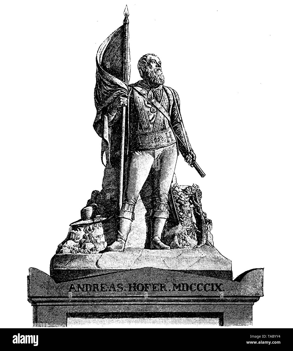 Innsbruck, Österreich - Denkmal auf dem Grab von Andreas Hofer (1767 - 1810) Volksheld, der Anführer der Tiroler Aufstand gegen die Napoleonischen Invasion Stockfoto