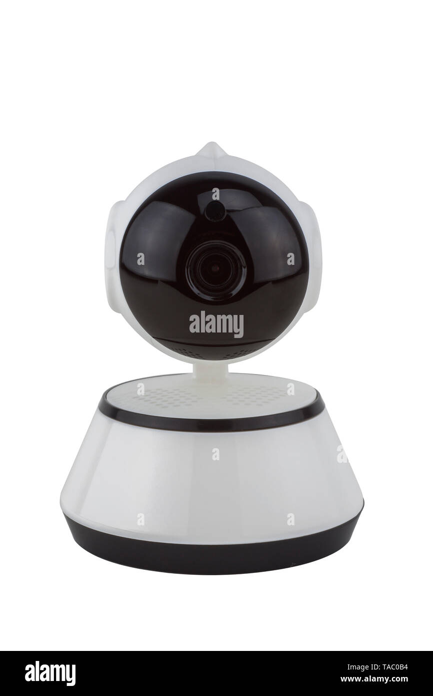 IP WLAN Sicherheit Kamera auf weißem Hintergrund Stockfoto
