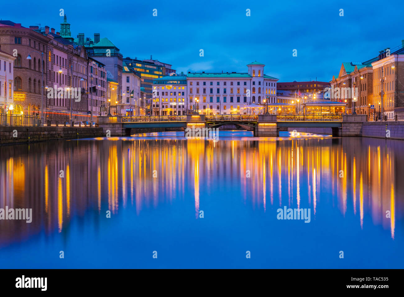 Schweden, Göteborg, Stadtzentrum mit der Tyska Bron und National Museum Stockfoto