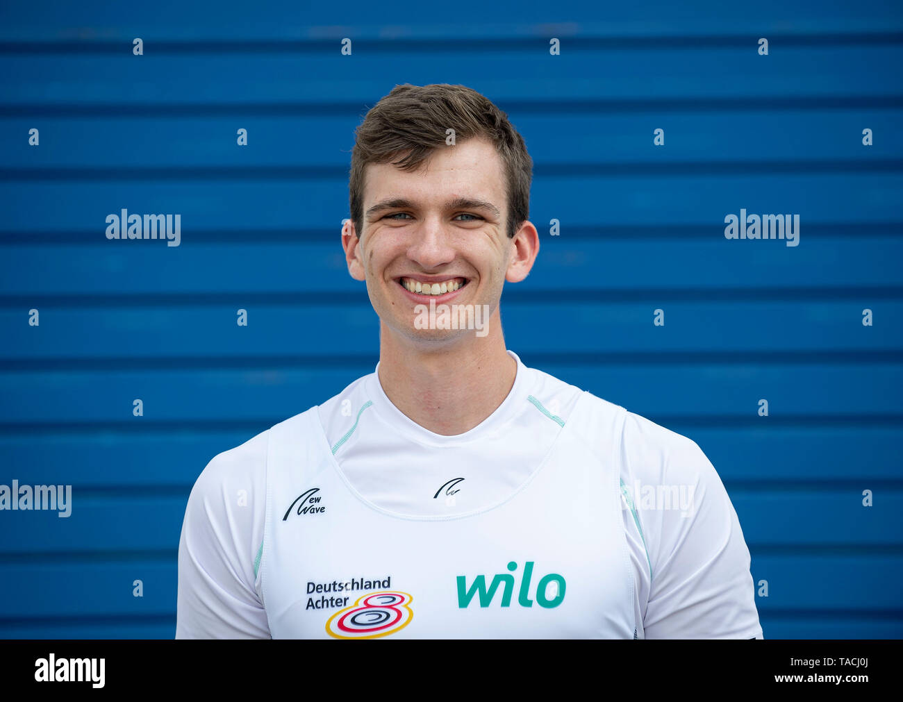 Dortmund, Deutschland. 23 Mai, 2019. Christopher Reinhardt, Deutschland Rudern, Präsentation Germany-Achter, 23.05.2019 in Dortmund/Deutschland. | Verwendung der weltweiten Kredit: dpa/Alamy leben Nachrichten Stockfoto