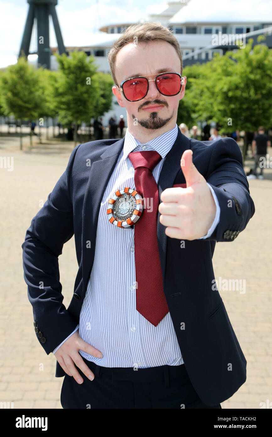 London, Großbritannien. 24. Mai, 2019. London, Großbritannien. 24. Mai 2019. Tony Stark am MCM London Comic Con an Excel in London Quelle: Paul Brown/Alamy leben Nachrichten Stockfoto