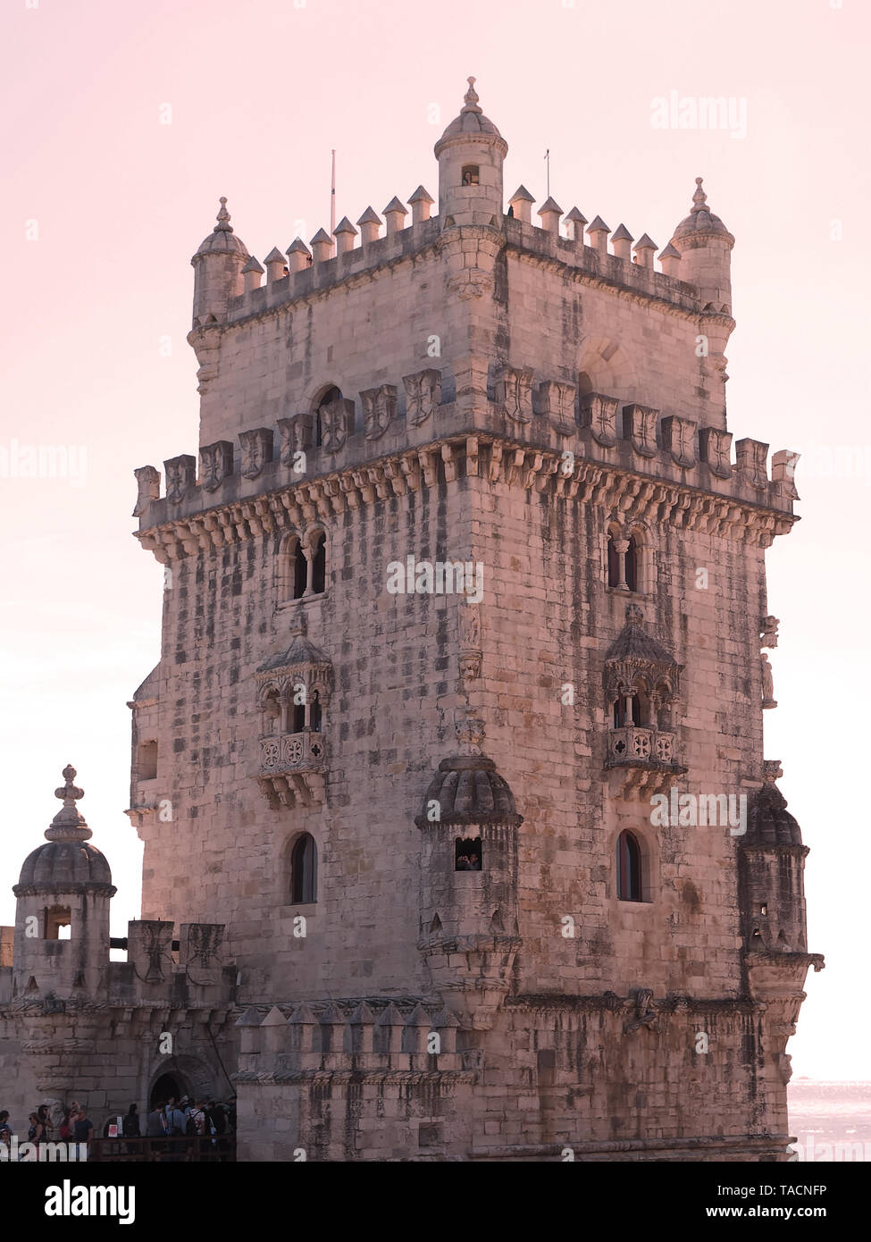 Berühmten Turm Torre de Belem in Lissabon Stockfoto