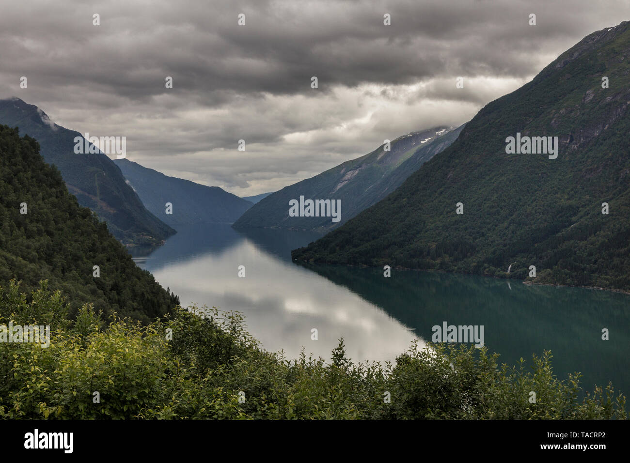 Blick auf einen Fjord in Norwegen Stockfoto