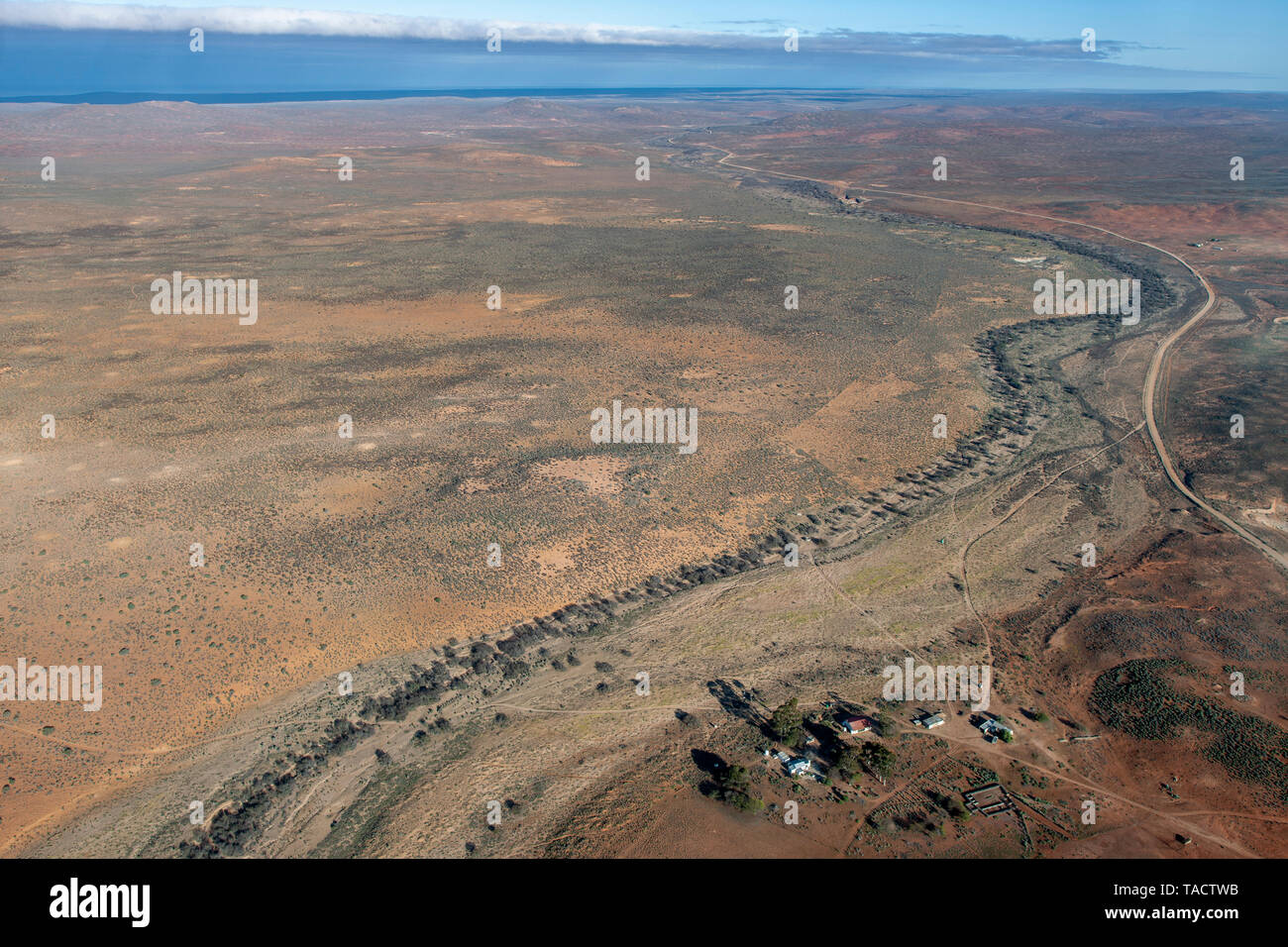 Luftaufnahme über dem südlichen Abschnitt der Namaqua National Park in der Northern Cape Provinz von Südafrika. Stockfoto
