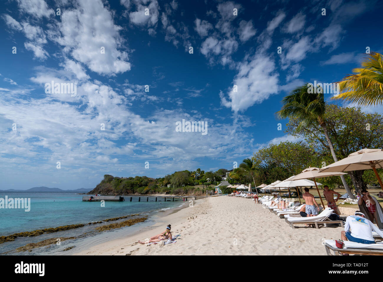 Cotton House Resort und am Strand und Gärten auf Mustique Island. Mit