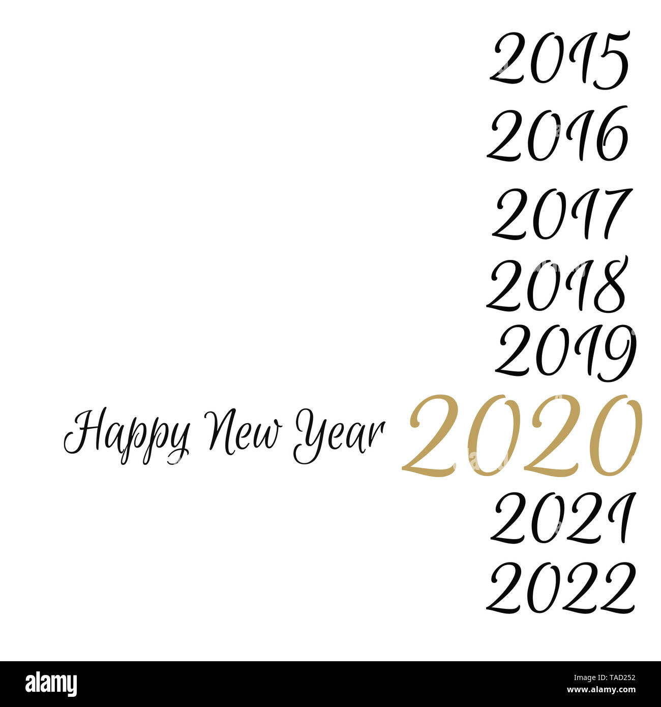Frohes Neues Jahr 2020 Grußkarten Stockfoto