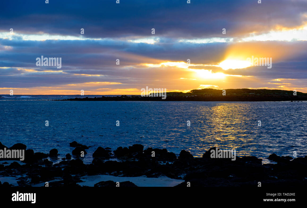 Sonnenaufgang vom Strand von Port Fairy Victoria Australien Stockfoto