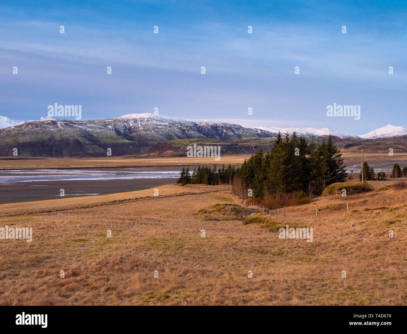 Island, Austurland, Landschaft auf dem Weg nach Egilsstadir Stockfoto