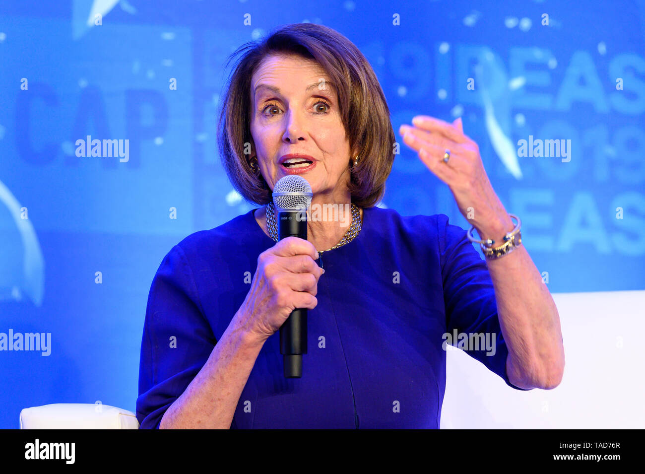 Sprecherin des Repräsentantenhauses Nancy Pelosi (D-CA) sprechen am Zentrum für amerikanischen Fortschritt CAP 2019 Ideen Konferenz. Stockfoto