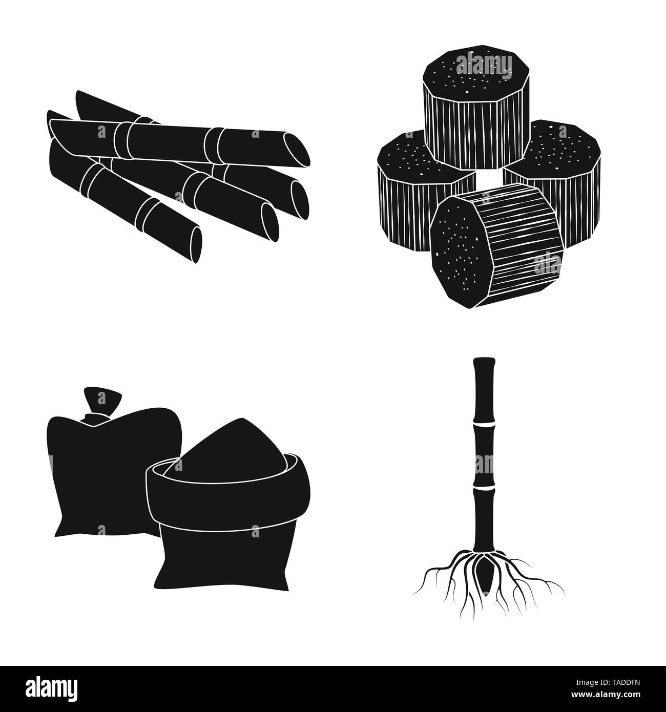 Stick, Stück, Beutel, root, Saft, Cube, Sand, System, Zuschneiden, Braun, Süsse, Stammzellen, Grün, jaggery, sprießen, roh, Block, Essen, U-Bahn, bio, biologisch, Kapazität, Eco, Ernte, Indien, Kohlenhydrat-, Prozess-, Halm, Saccharose, Technologie, Zuckerrohr, Zuckerrohr, Zucker, Feld, Pflanze, Plantation, Agrar, Landwirtschaft, Set, Vector, Icon, Illustration, isoliert, Sammlung, Design, Element, Grafik, Zeichen, Schwarz, einfachen Vektor Vektoren, Stock Vektor