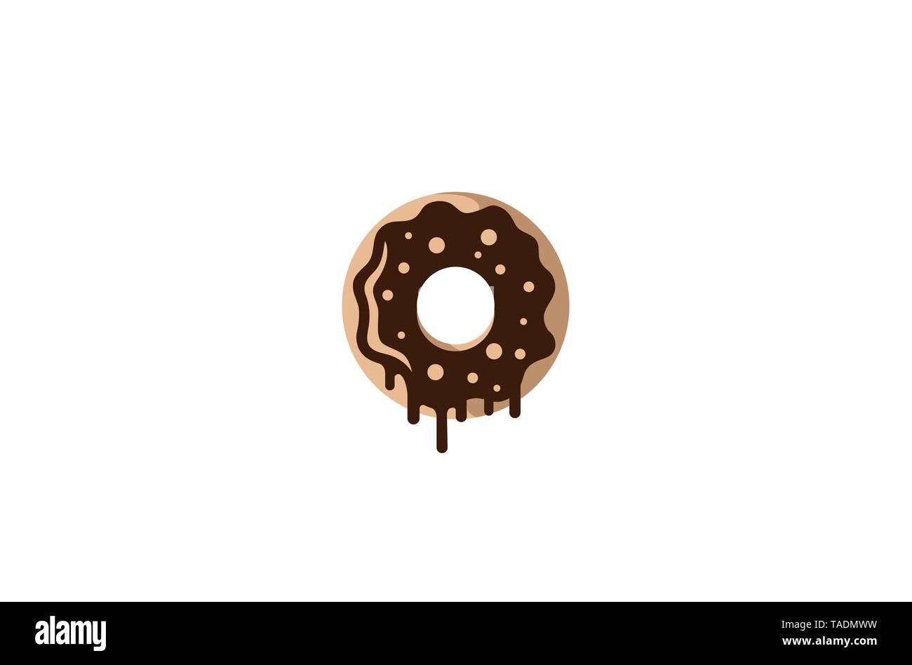 Kreatives, Leckeres Donut-Logo Vector-Design-Symbol-Illustration Stock Vektor