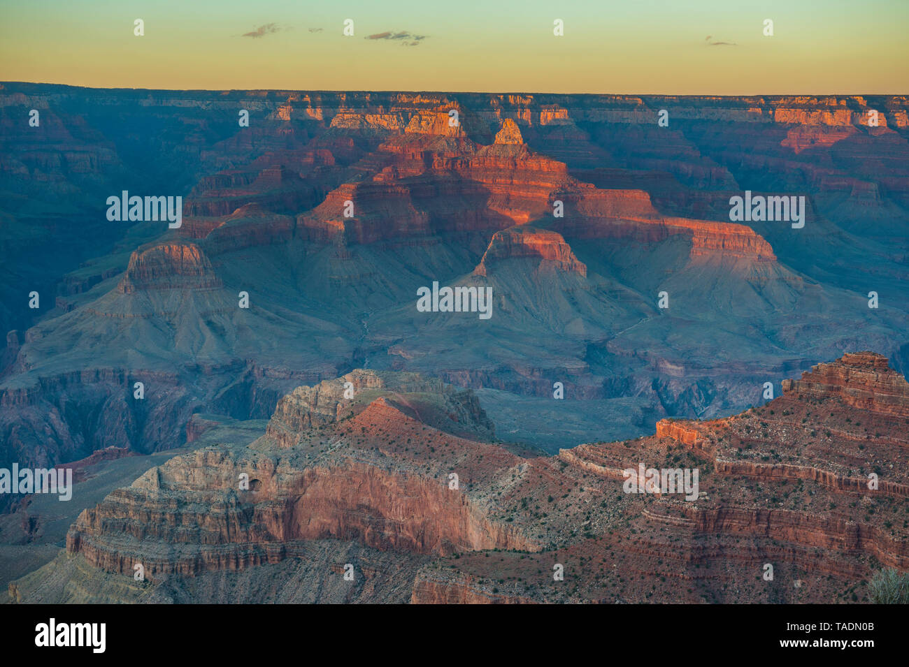 USA, Arizona, Sonnenuntergang über Grand Canyon Stockfoto