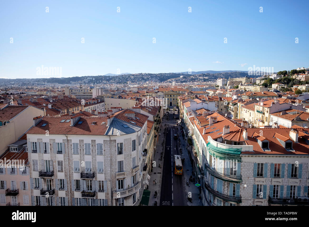 Frankreich, Nizza, Blick auf die Stadt von oben Stockfoto