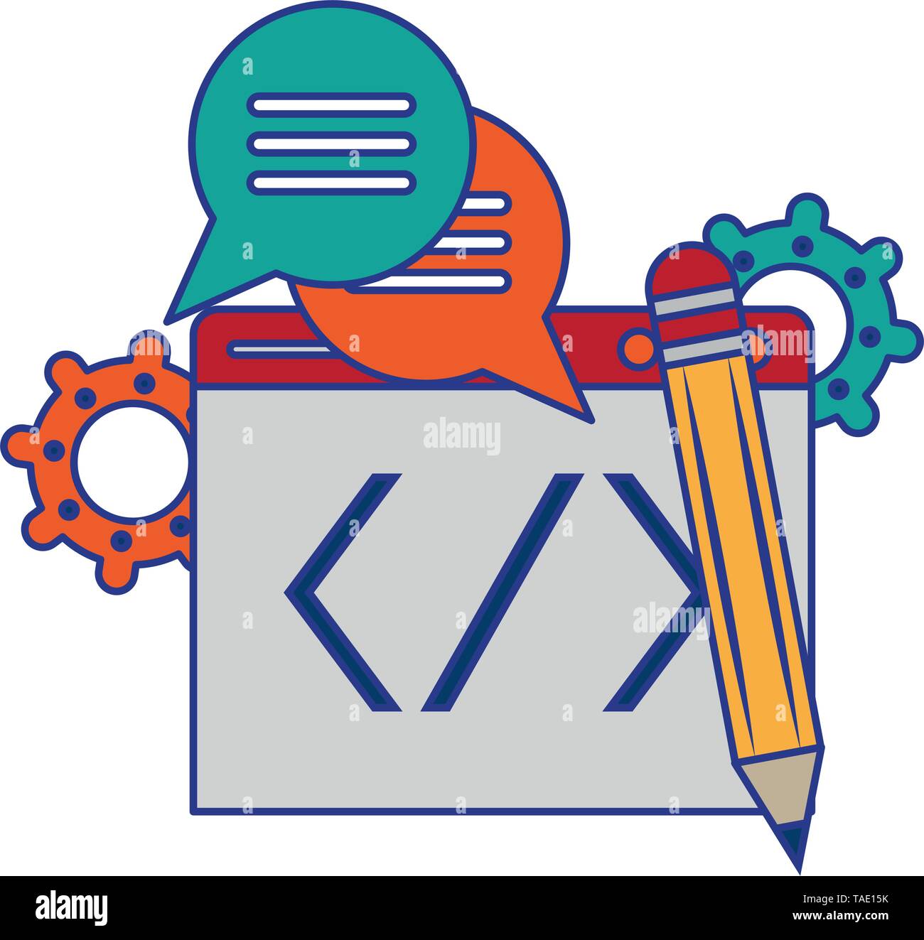 Software Programmierung code Symbole Vector Illustration Stock Vektor