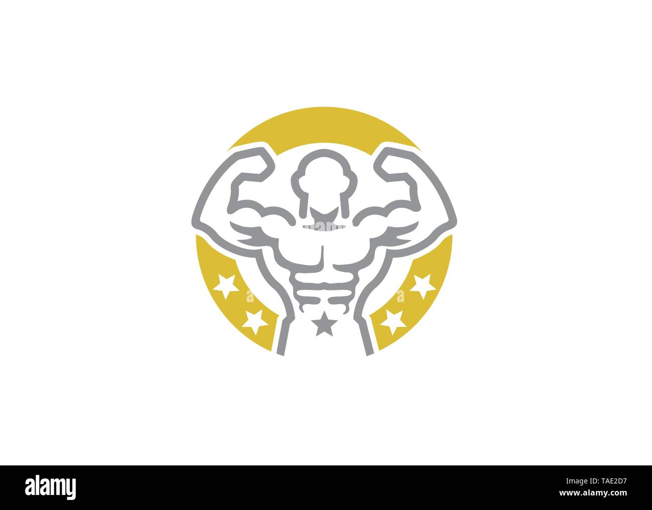 Kreative Bodybuilder Kreis Logo Stock Vektor