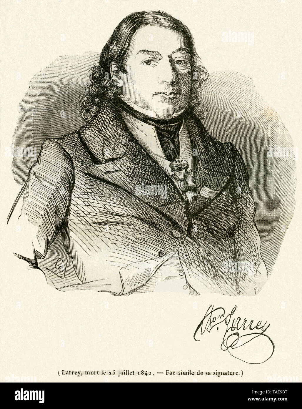 Europa, Frankreich, Dominique Jean Larrey, französischer Militärarzt und Chirurg, Motiv aus: "Le Magasin Pittoresque", veröffentlicht unter der L Stockfoto