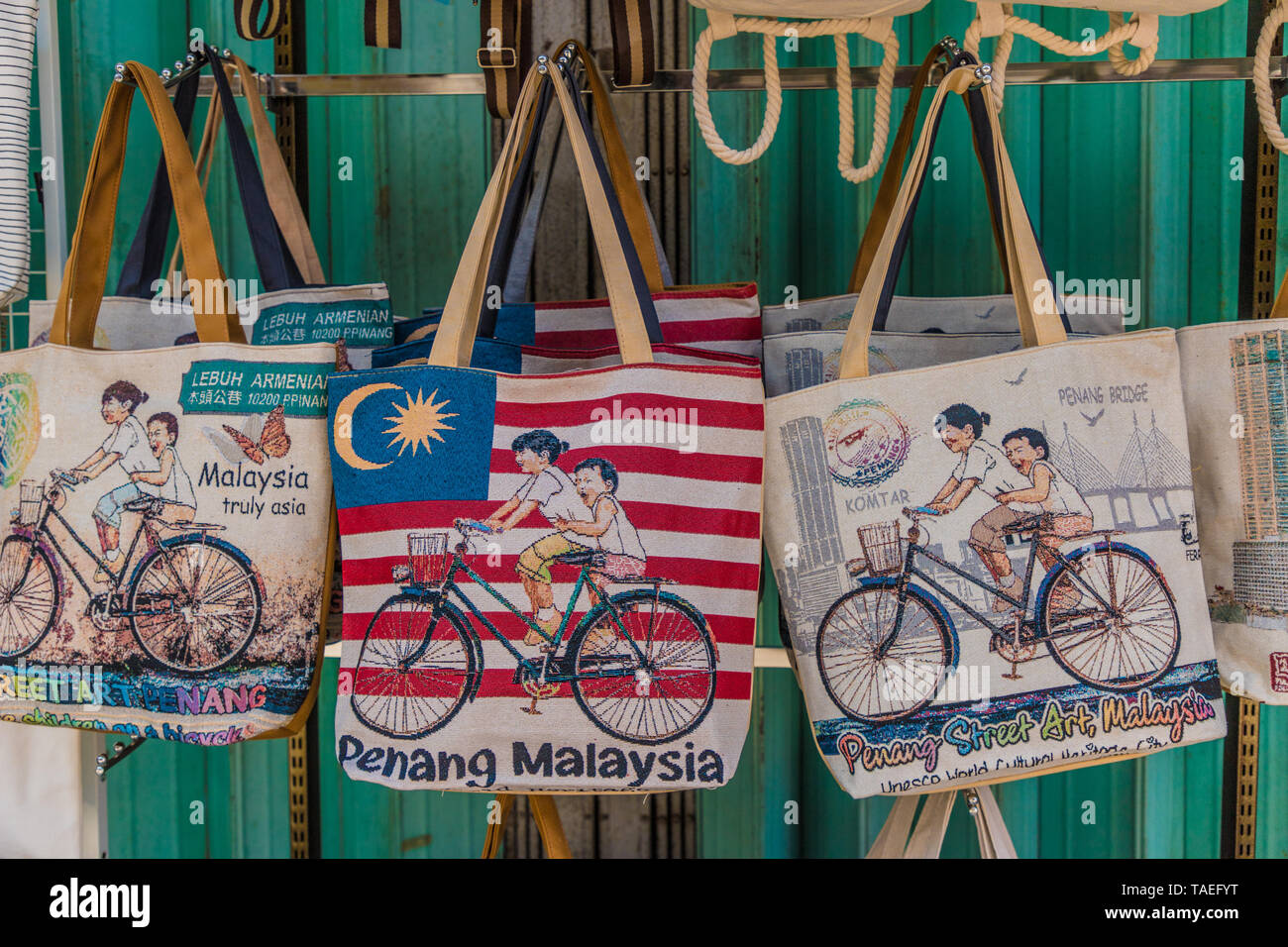 Souvenirs zum Verkauf in George Town Malaysia Stockfoto