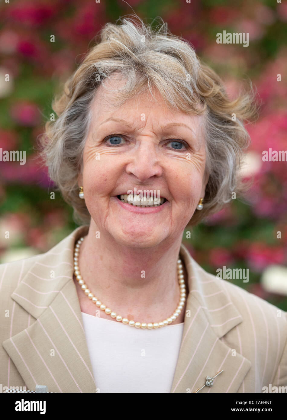 Bühne und Fernsehen Schauspielerin Penelope Keith an der RHS Chelsea Flower Show. Sie ist am besten für "Das gute Leben" und "der Manor geboren" bekannt. Stockfoto