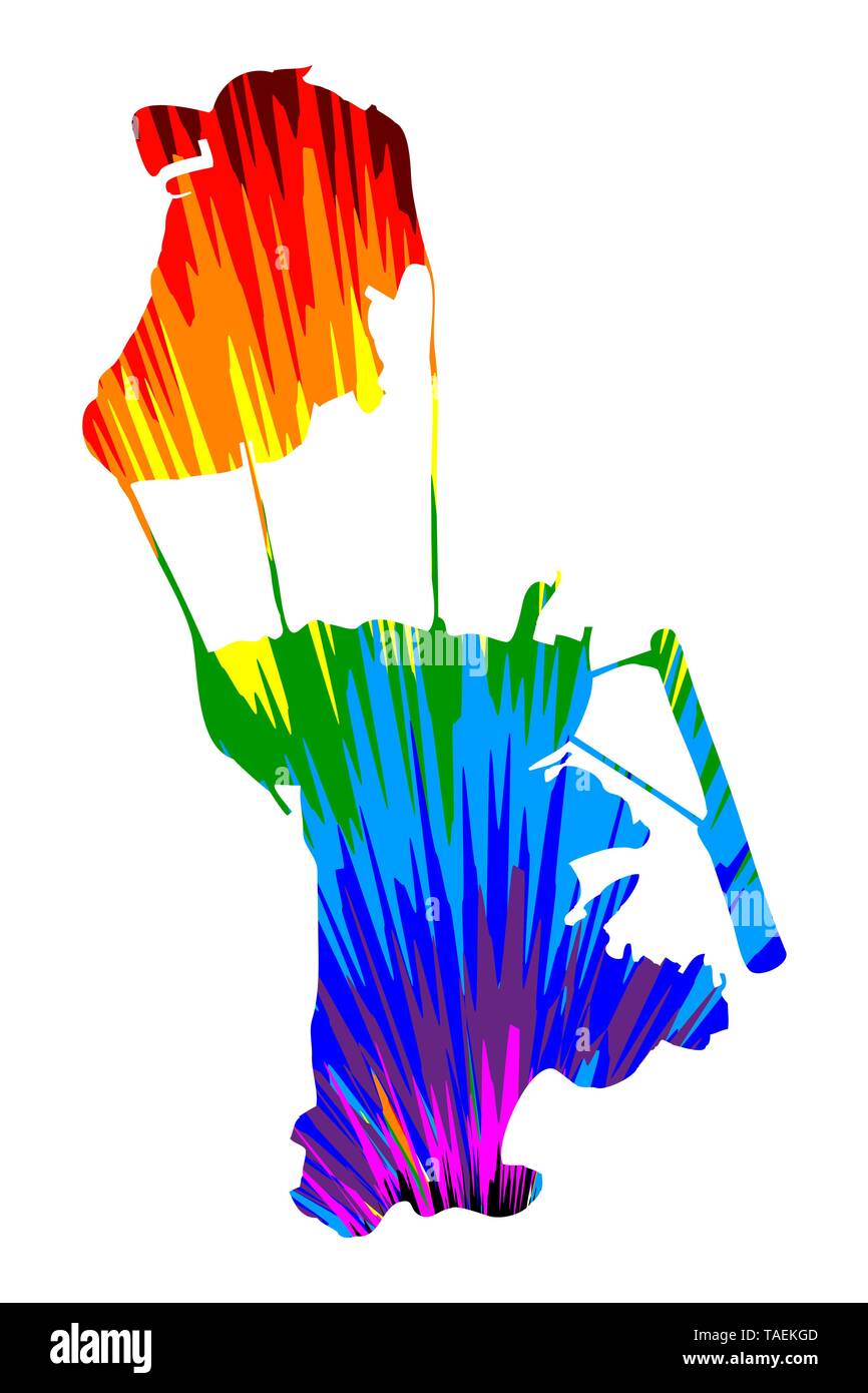 Macau - Karte ist Rainbow abstrakte farbenfrohe Muster entworfen, Special Administrative Region der Volksrepublik China Karte aus Farbe Explosion, Stock Vektor