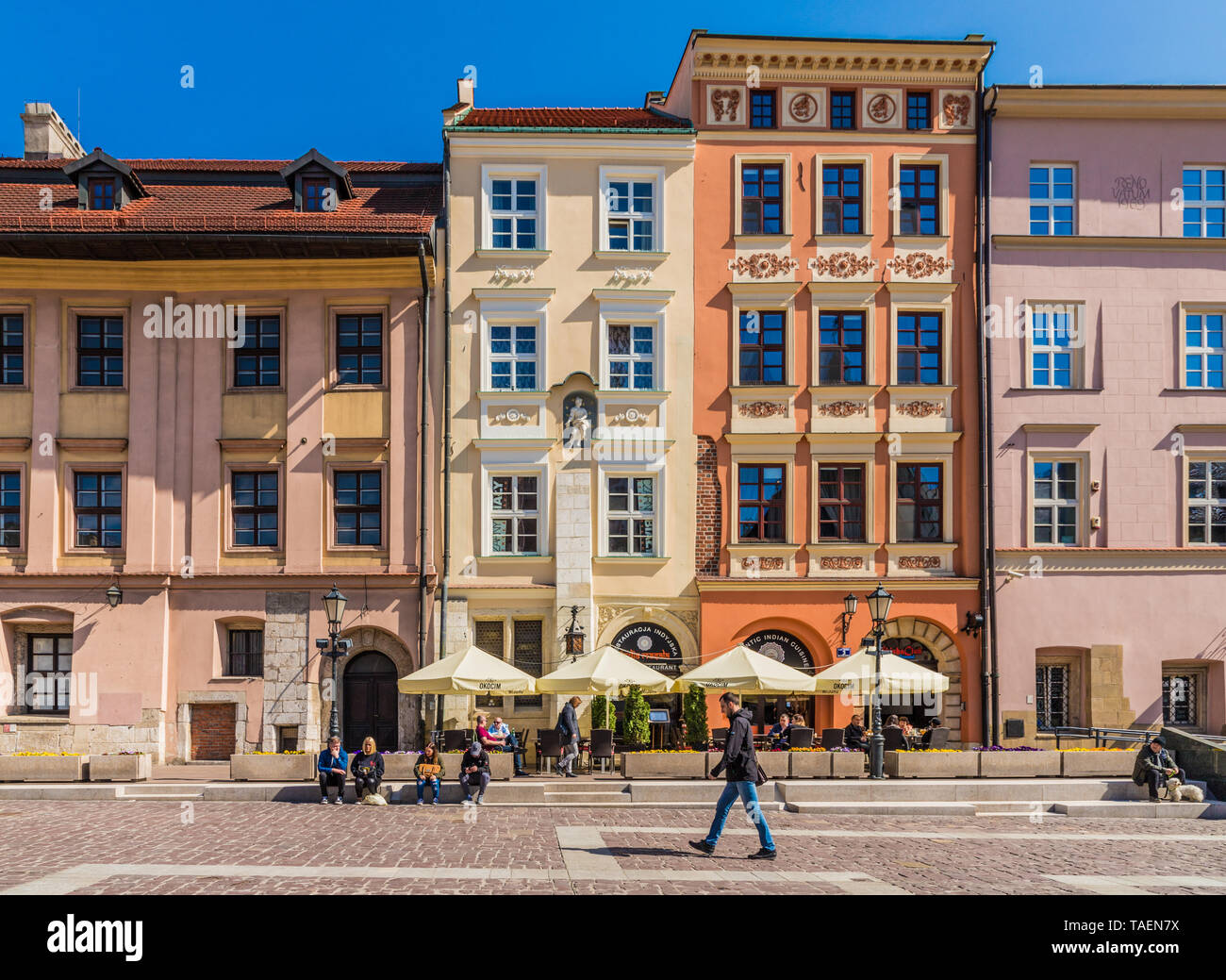 Ein Blick in die mittelalterliche Altstadt in Krakau, Polen Stockfoto