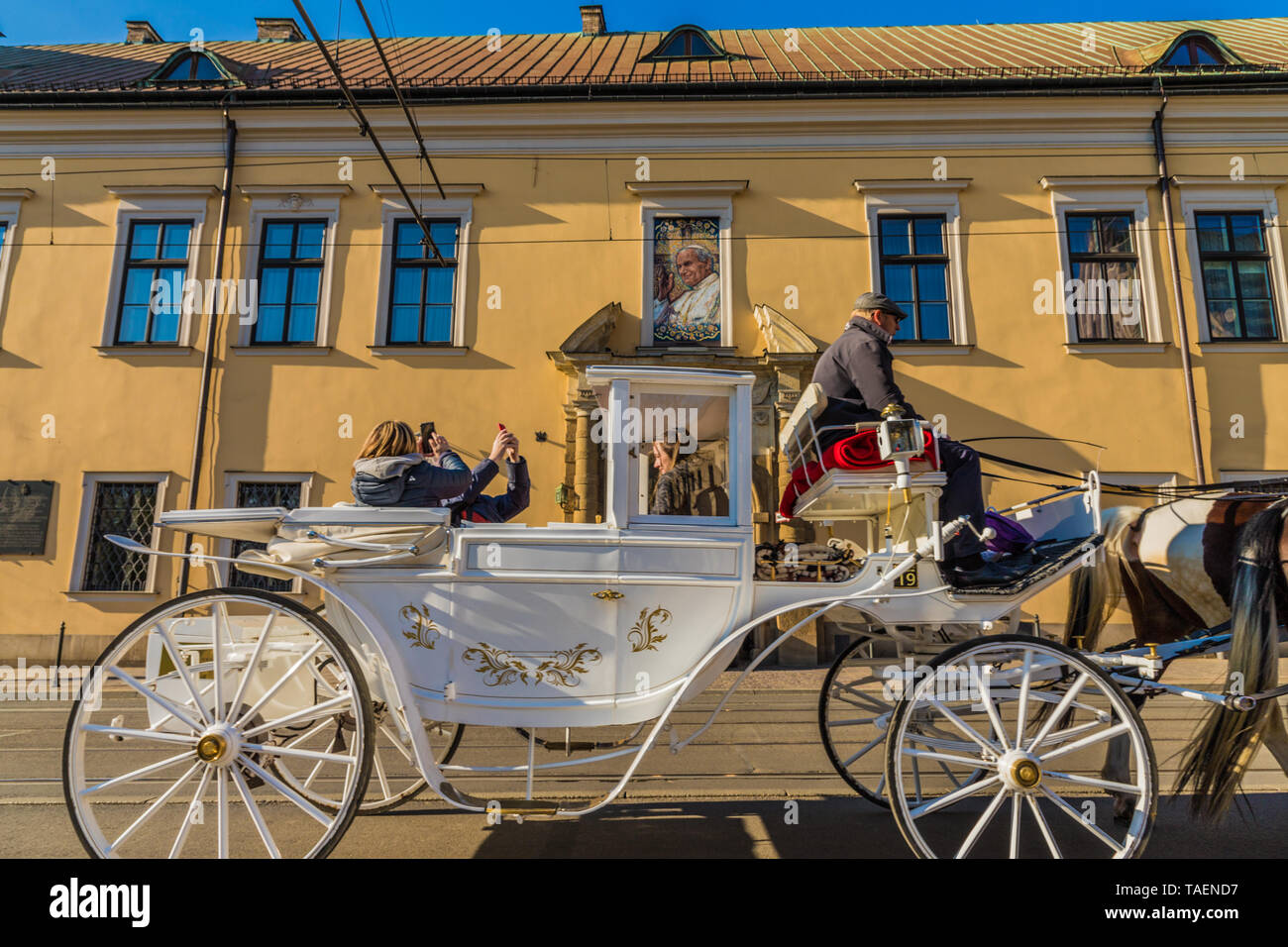 Ein Blick in die mittelalterliche Altstadt in Krakau, Polen Stockfoto