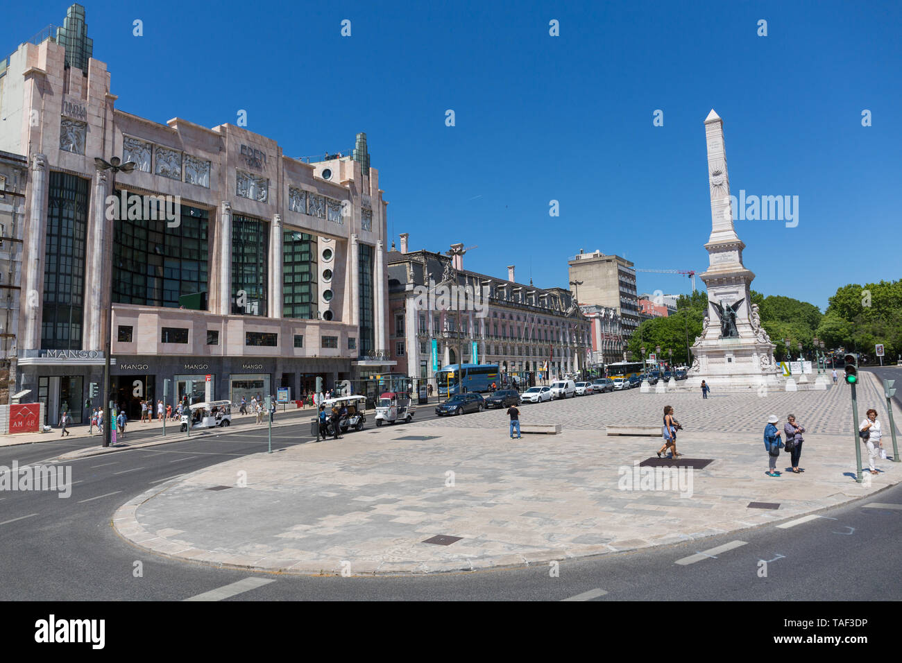 Monumento aos Restauradores, Lissabon, Portugal Stockfoto