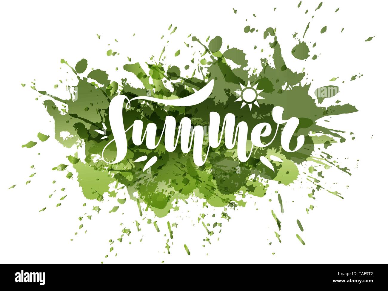 Sommer. Vector Illustration auf ein Aquarell Hintergrund. Stock Vektor