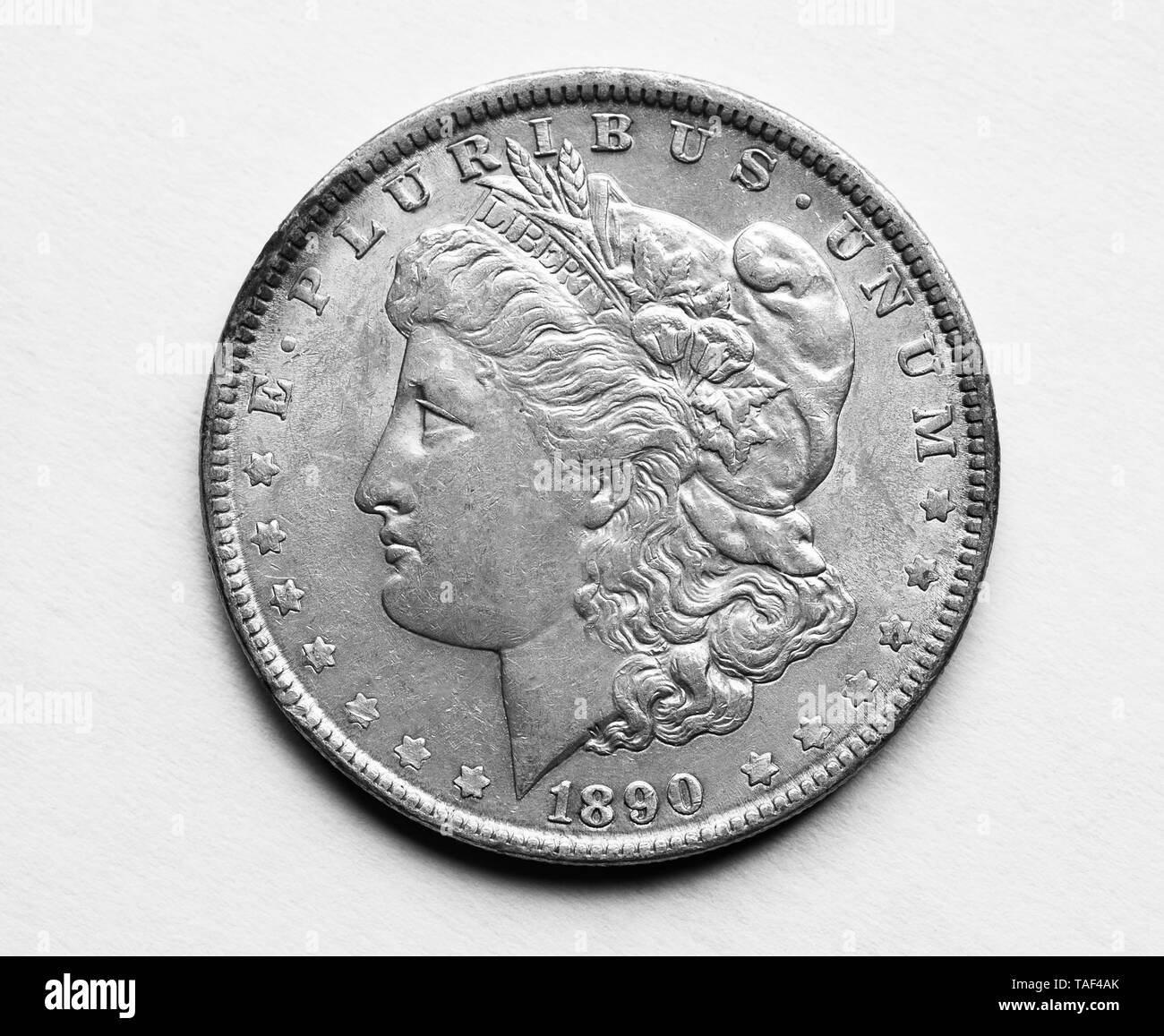 1890 uns Morgan Silver Dollar Stockfoto