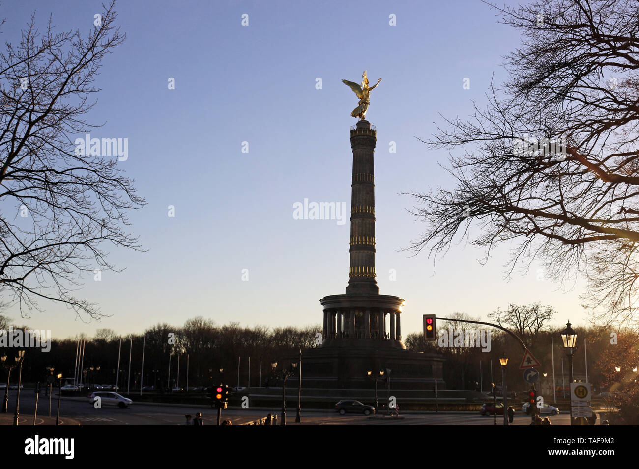 Siegessäule (Siegessaule) ist einer der berühmtesten Postkarten in Berlin - Deutschland Stockfoto